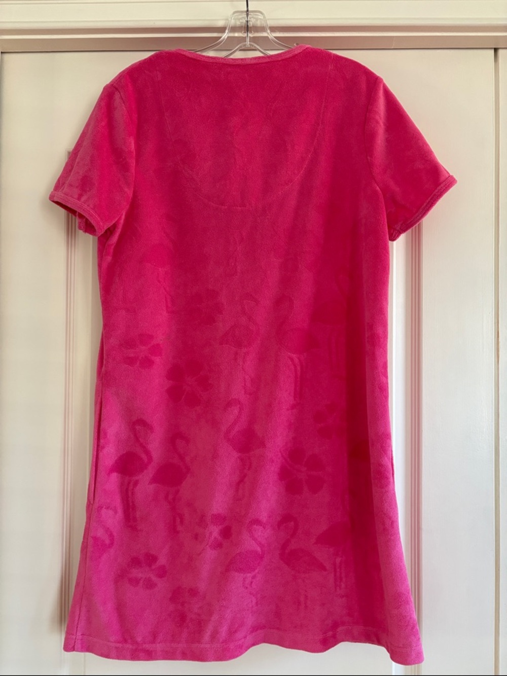 Jasmine Rose Terrycloth CoverUp Size S/P Hot Pink Flamingo - Picture 2 of 10